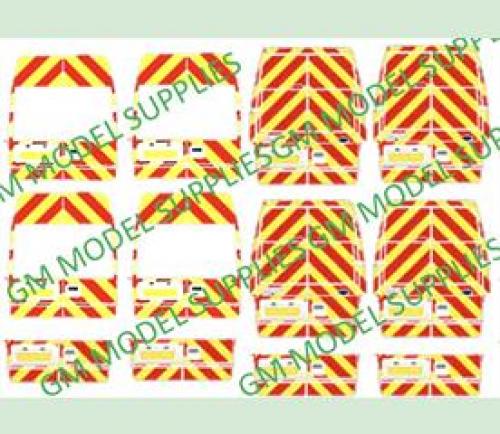 Transit LWB Rear Decal Conversion Kit 'Yellow/Red Chevrons'